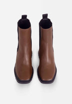 Brown Calf Leather Arachis Combat Boots | Heel 7.8 cm