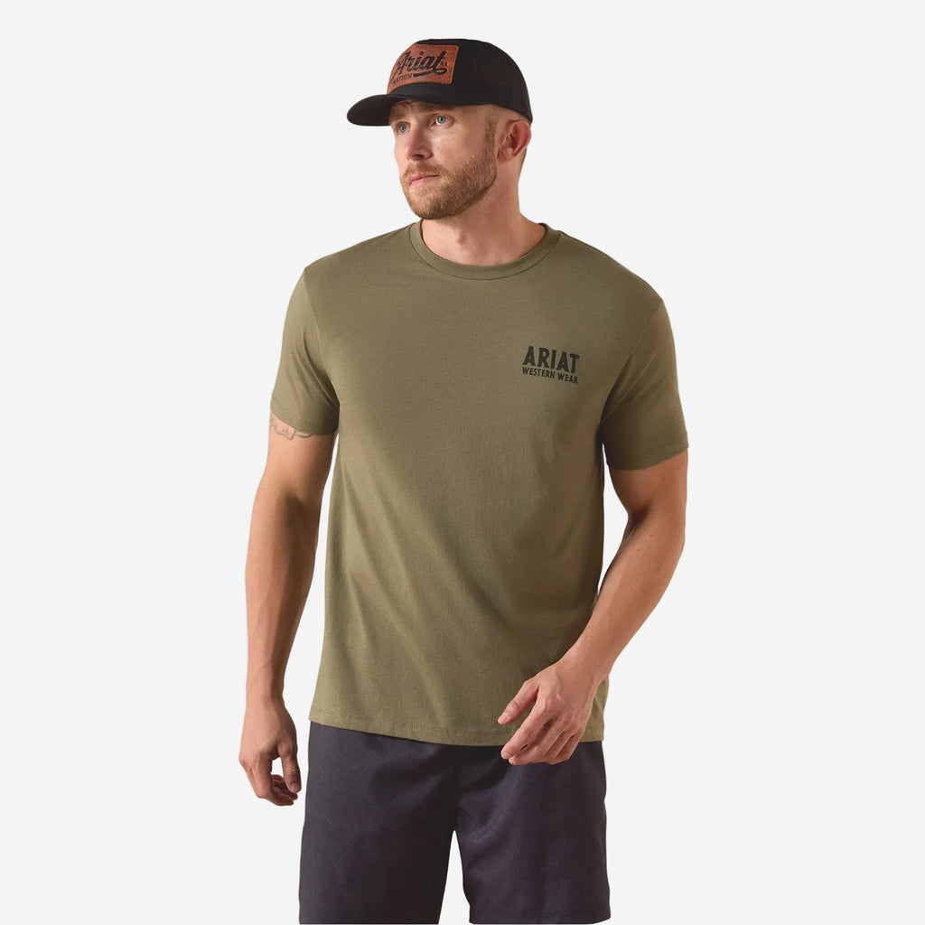 Ariat Mens Outline Shop Short Sleeve Shirt | Western Wear Tee