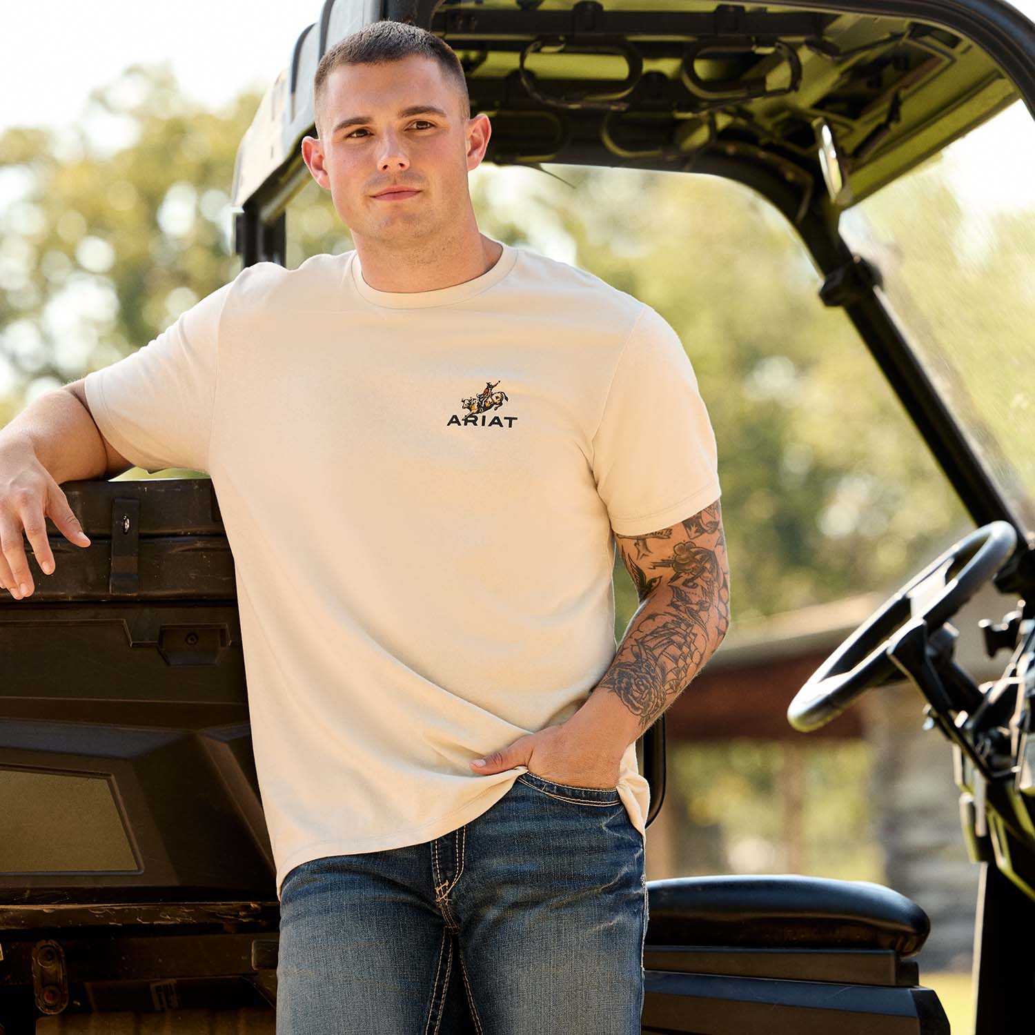 Ariat Men's Short Sleeve Shirt | Ride Em Cowboy Western Graphic Tee