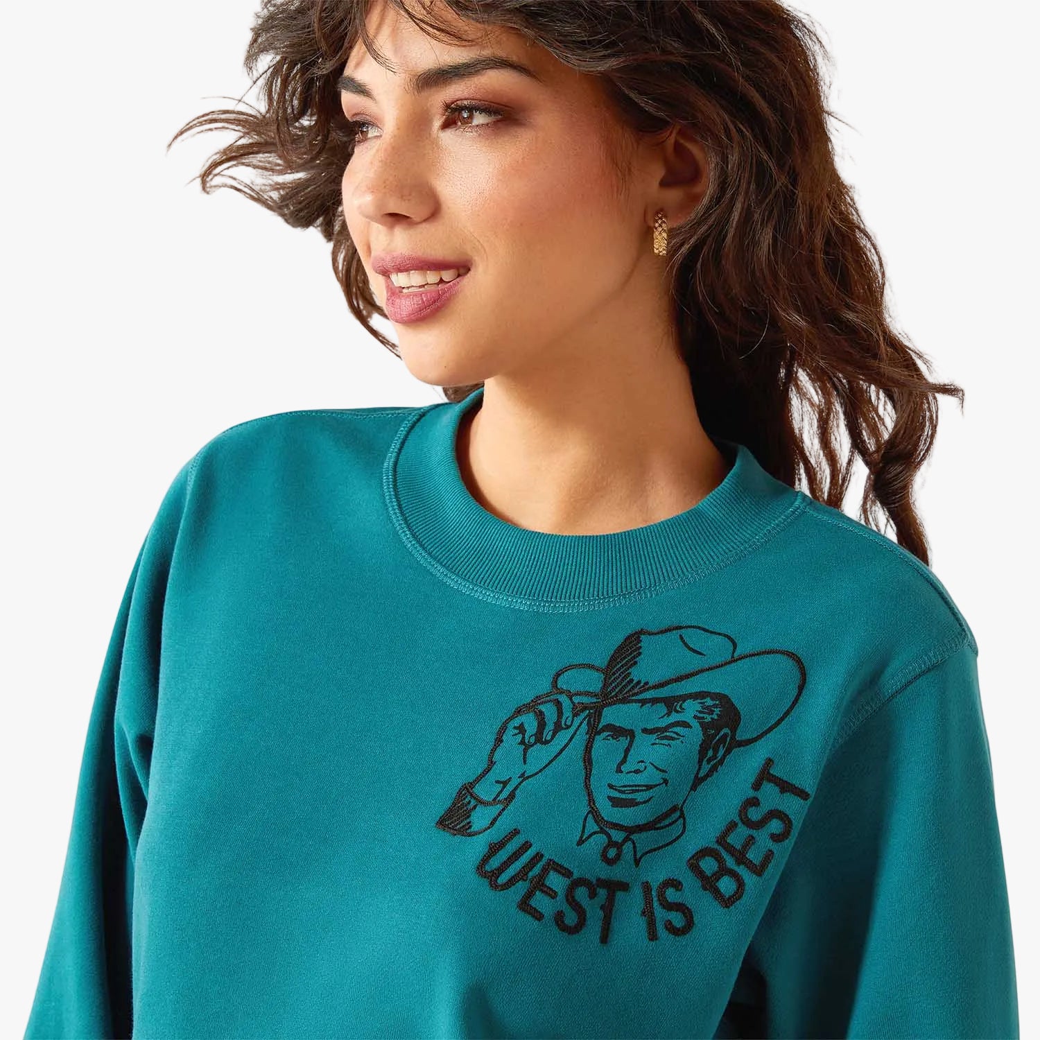 Ariat Women's Essential Sendero "West is Best" Graphic Sweatshirt | Cozy Western Fleece Crewneck