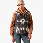 Ariat Womens Logo Softshell Western Print Vest | Durable Outdoor Layer with Zip Pockets