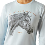 Youth Happy Long Sleeve Shirt | Organic Cotton Kids Equestrian Tee for Horse Lovers