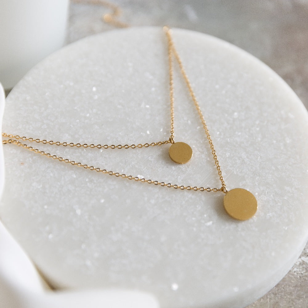Arvo Layered Double Disc Necklace