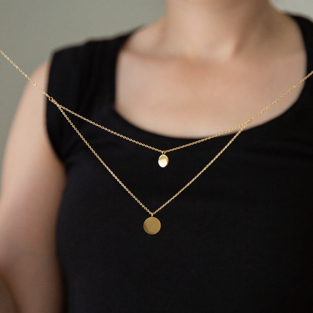Arvo Layered Double Disc Necklace