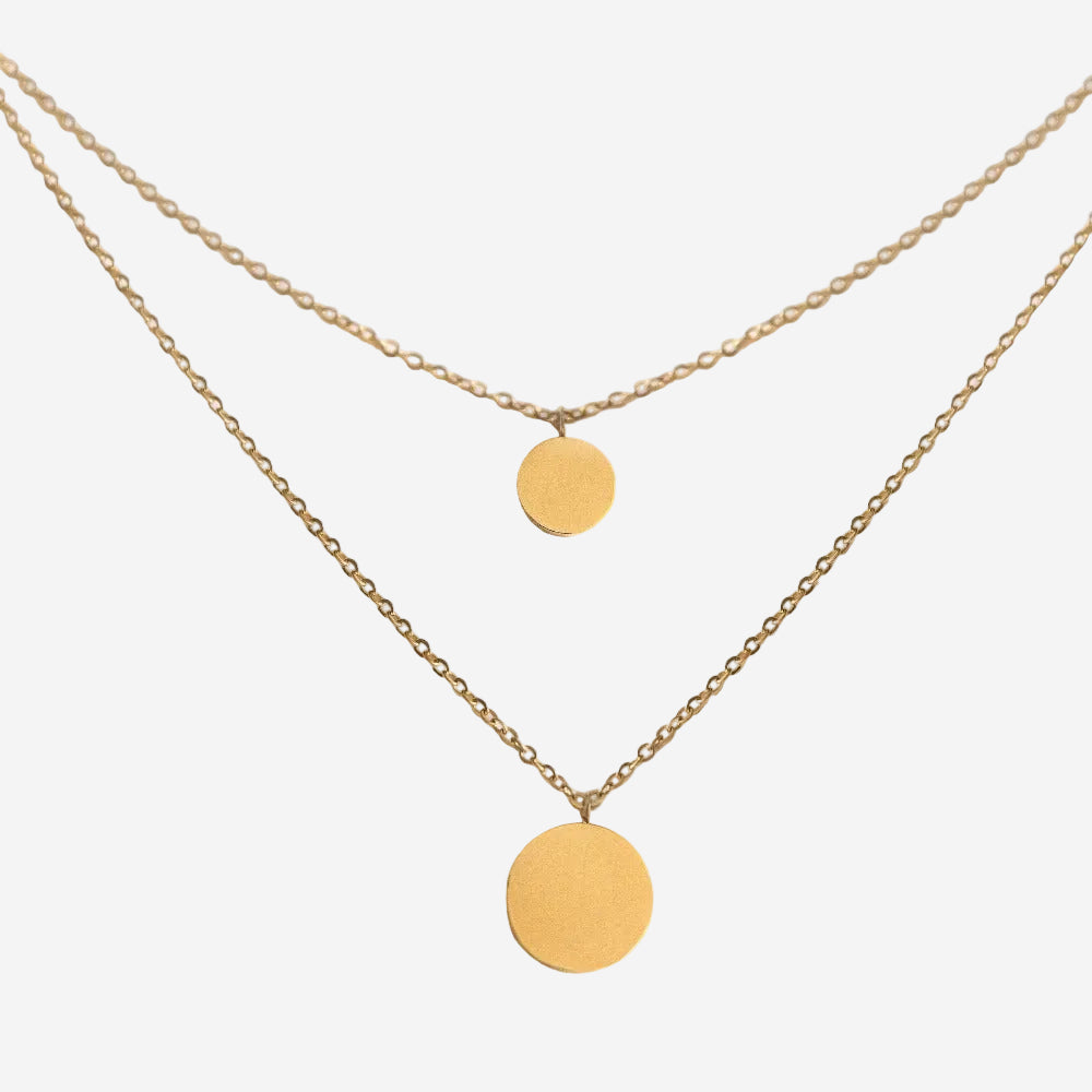 Arvo Layered Double Disc Necklace