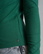 Asymmetric Neck Sweater in Green