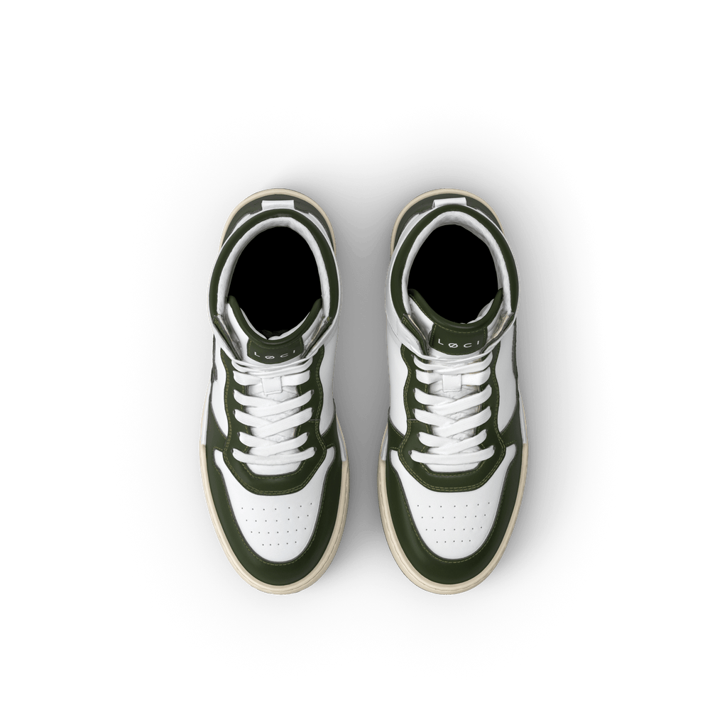 ATOM Hi-Top Sneaker | White & Green