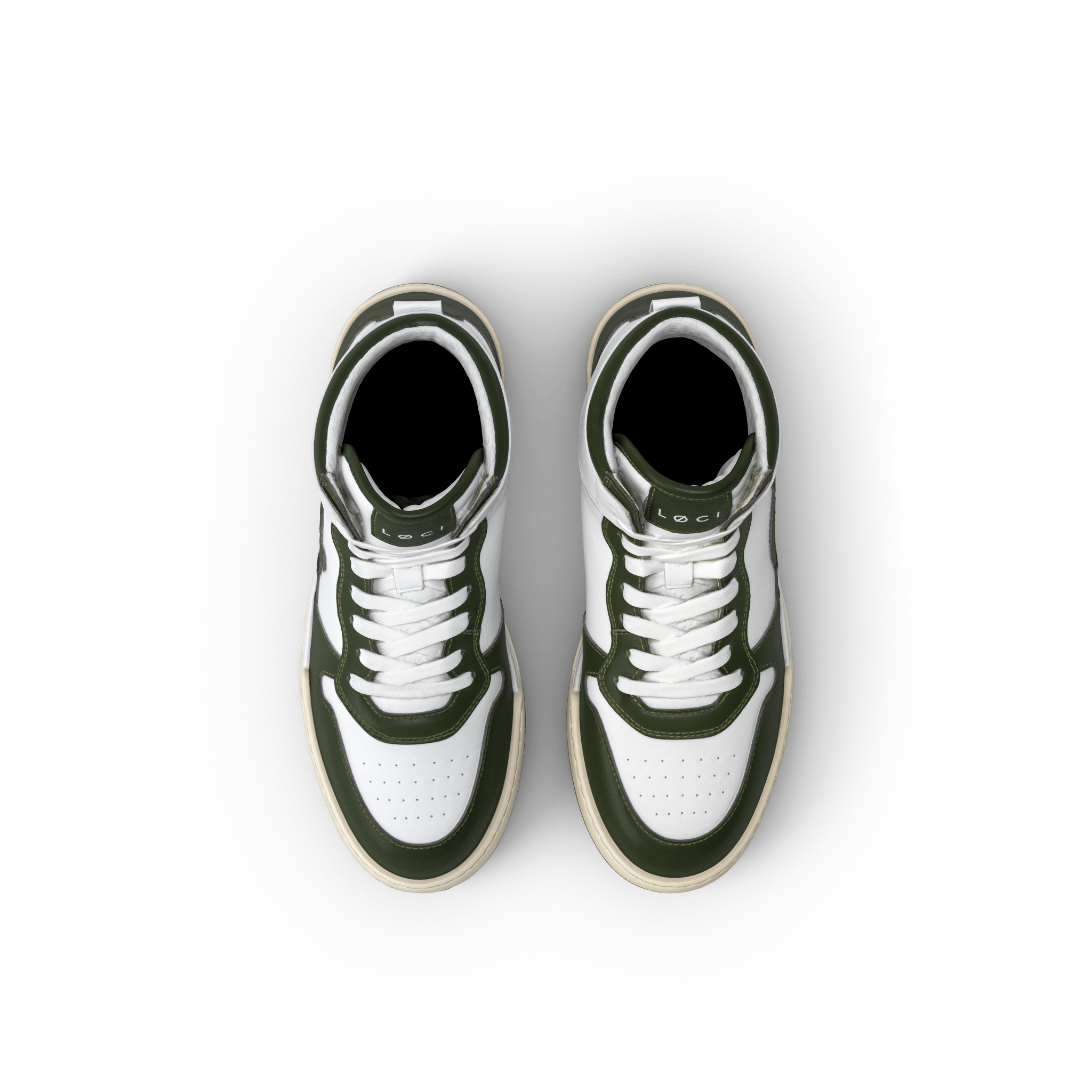ATOM Hi-Top Sneaker | White & Green