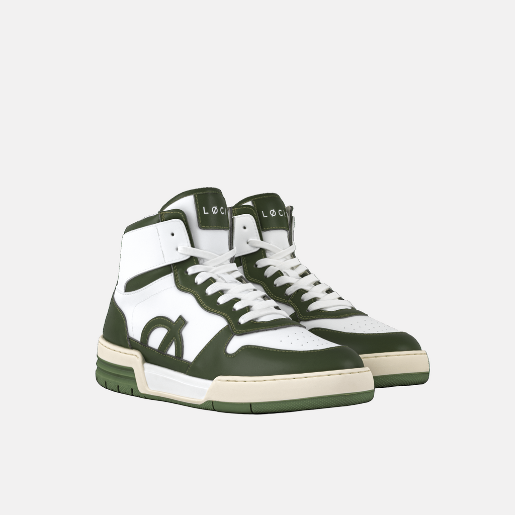 ATOM Hi-Top Sneaker | White & Green
