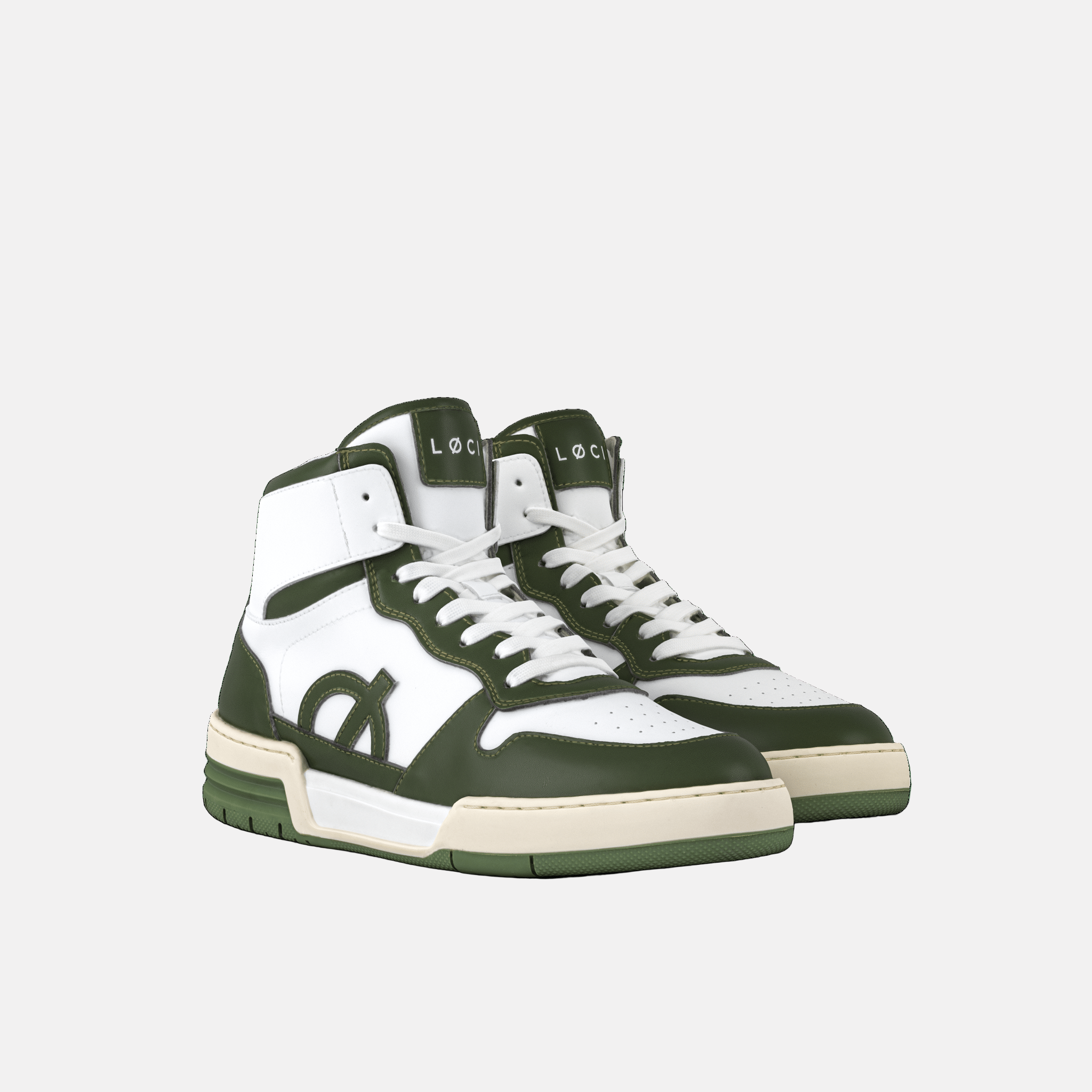 ATOM Hi-Top Sneaker | White & Green