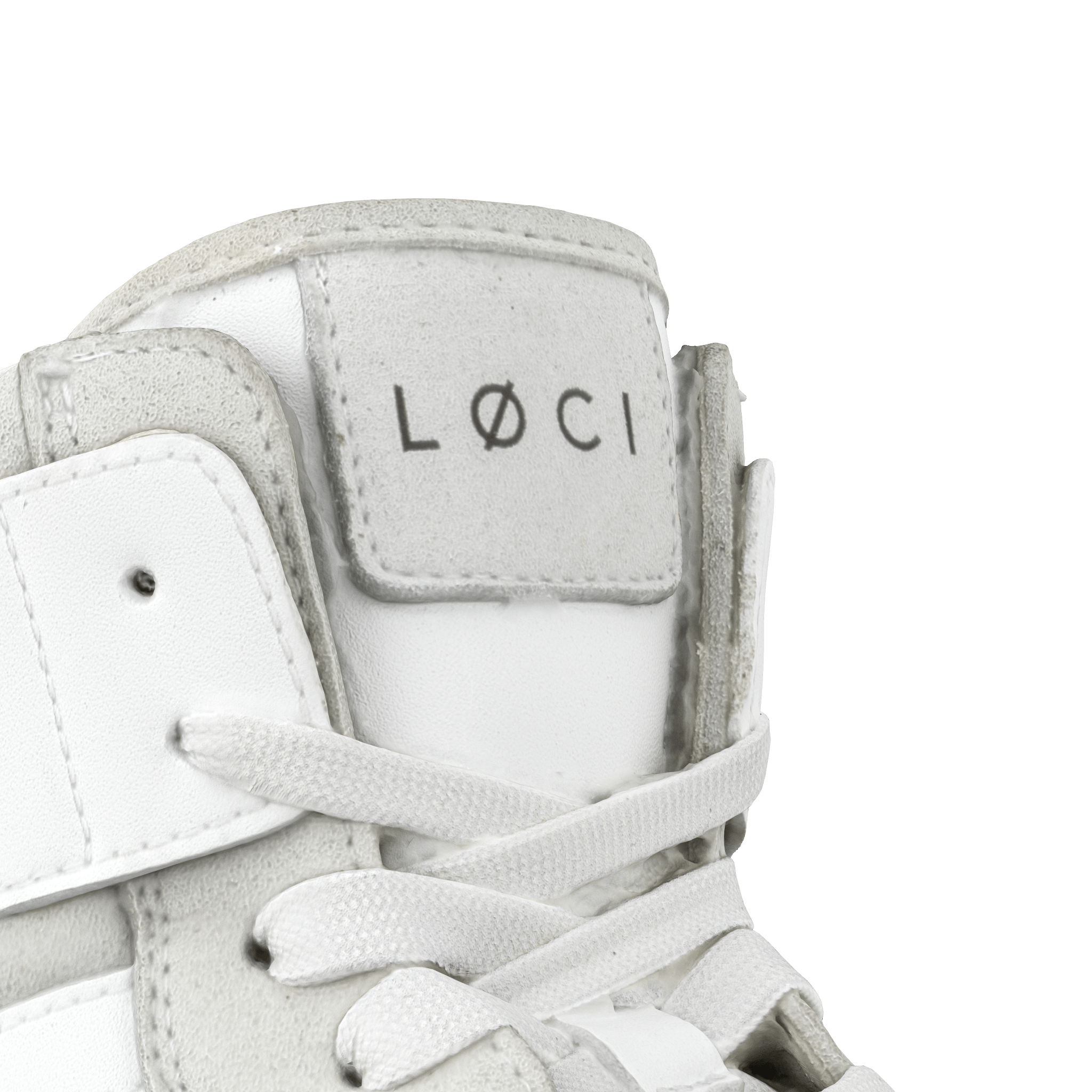 ATOM Hi-Top Sneaker | White & Light Grey