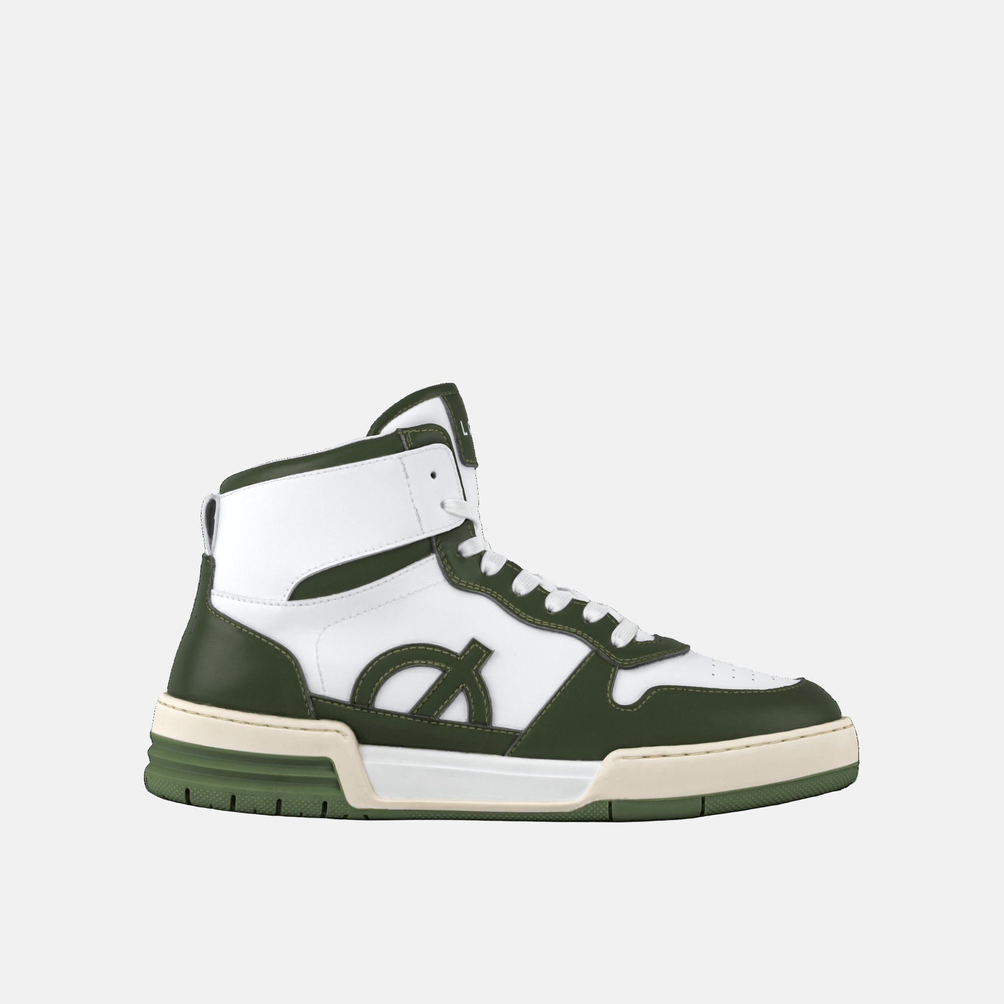 ATOM Hi-Top Sneaker | White & Green
