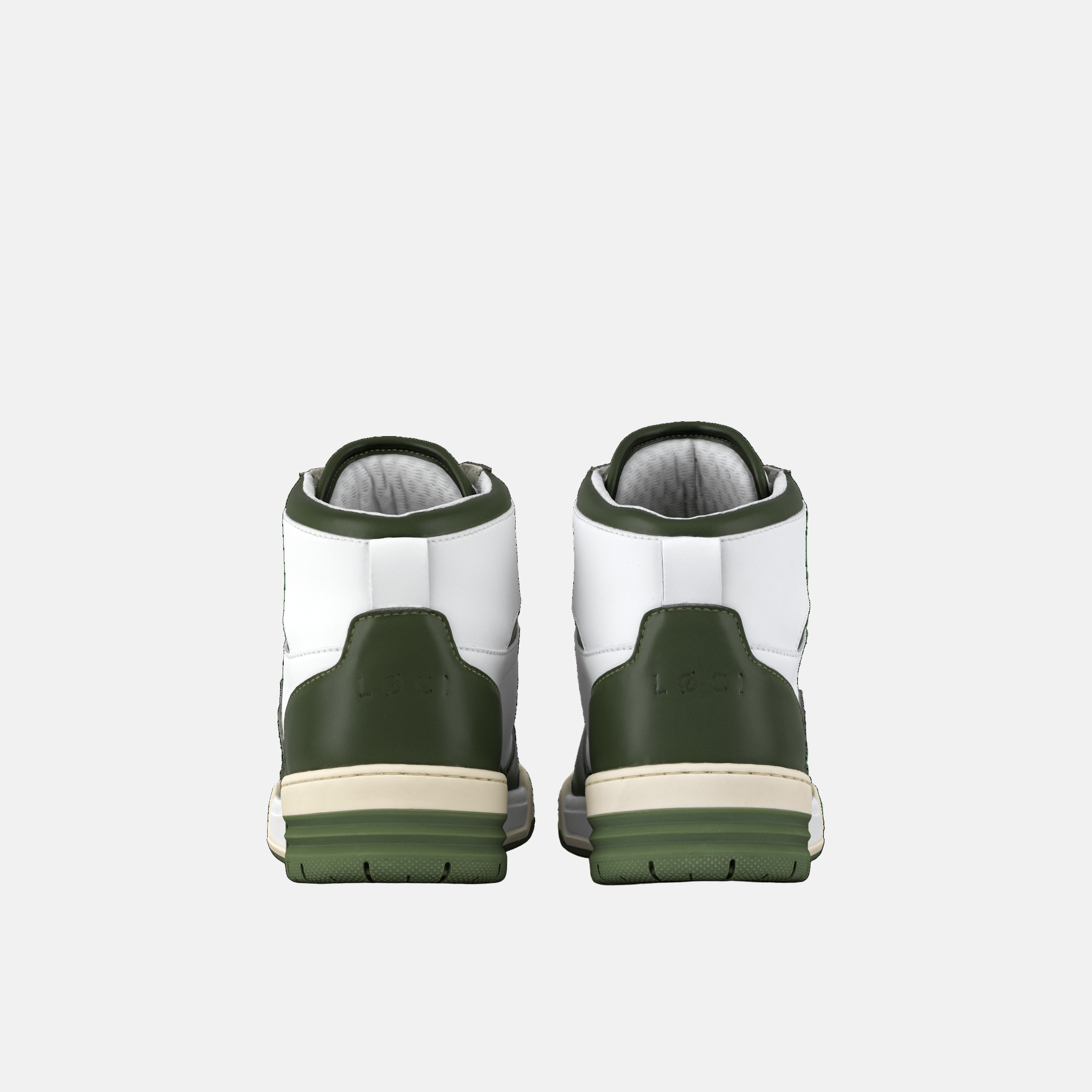 ATOM Hi-Top Sneaker | White & Green