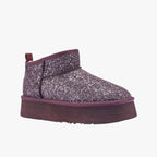 Cosy Ultra Short Platfoam Boot | Glitter Plum