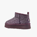 Cosy Ultra Short Platfoam Boot | Glitter Plum