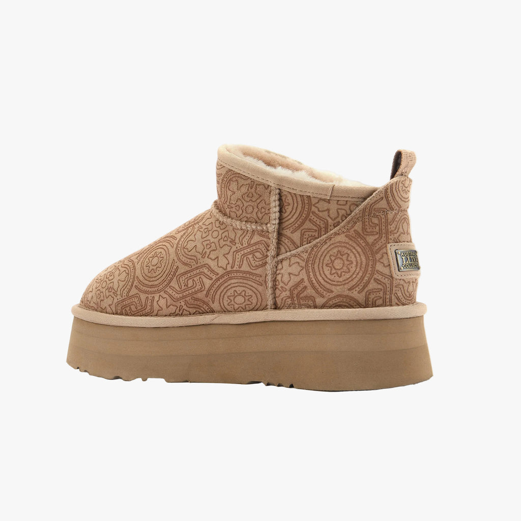Cosy Ultra Short Platfoam Boot | Embossed Taupe