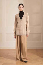 Australian Merino Wool Loose V-Neck Wool Knitted Cardigan