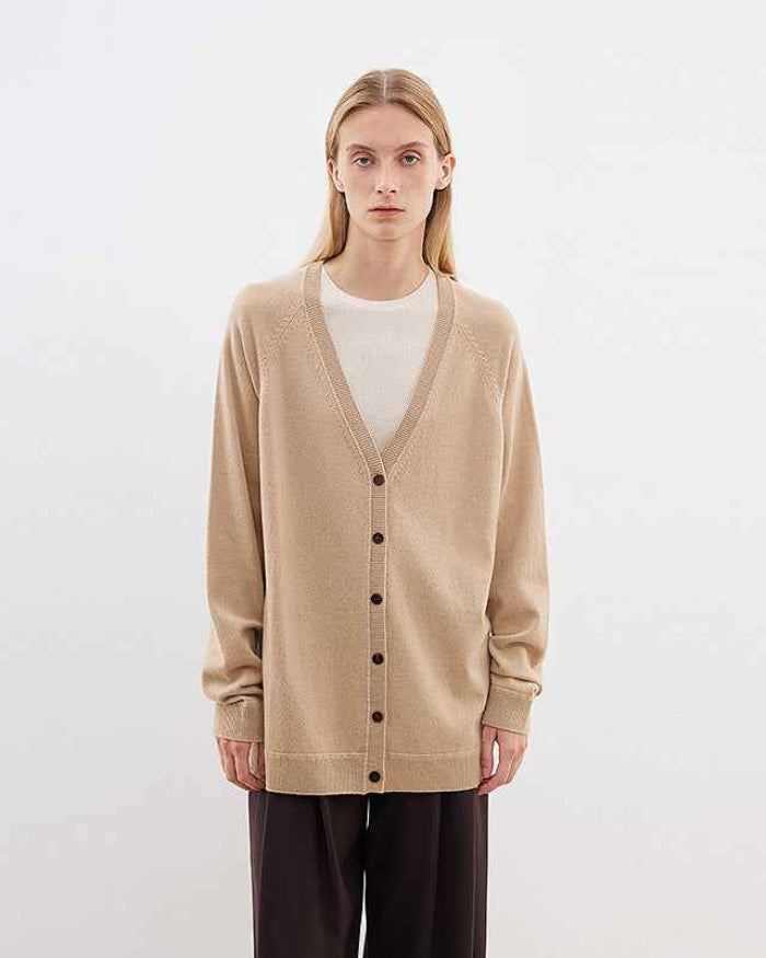 Australian Merino Wool Loose V-Neck Wool Knitted Cardigan