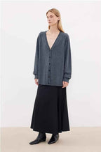 Australian Merino Wool Loose V-Neck Wool Knitted Cardigan