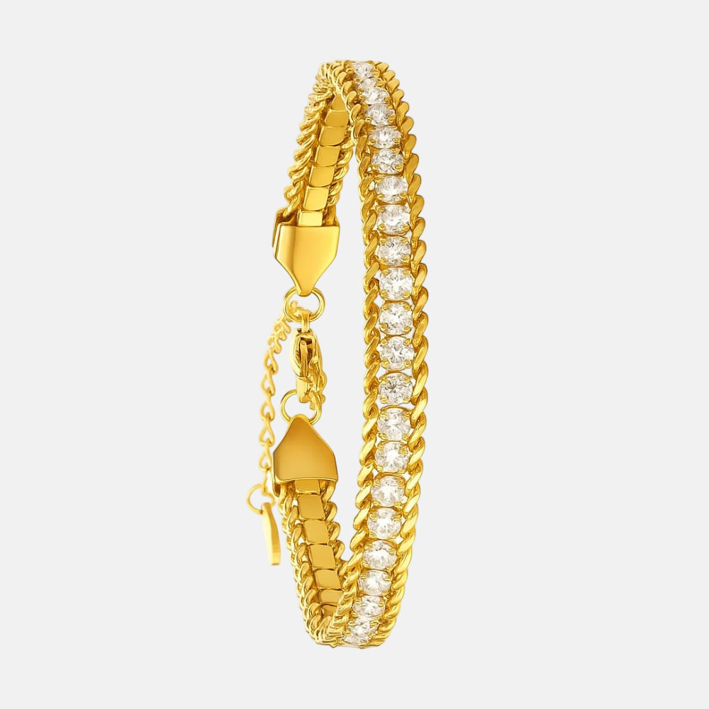 Amelia Sparkle Stack Adjustable CZ Chain Bracelet