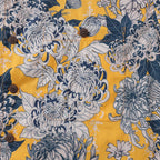 Yellow Hawaiian Japanese Flower Cotton Shirt