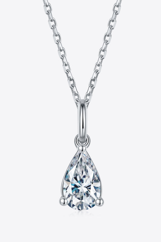 Sterling Silver Necklace with 1 Ct Moissanite