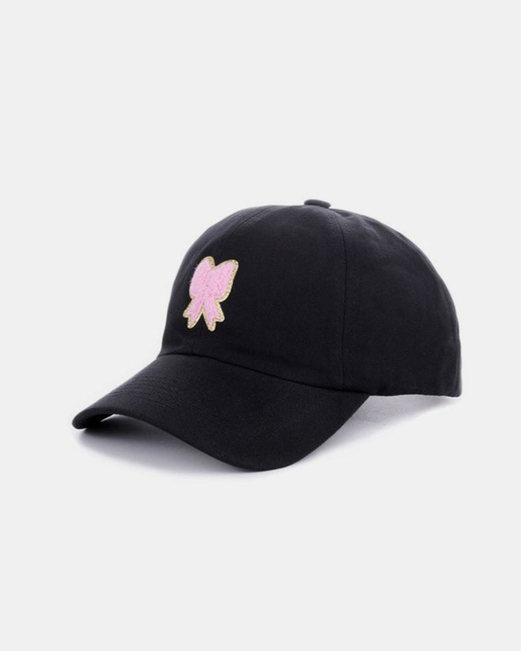 Ribbon Bow Chenille Patch Baseball Cap