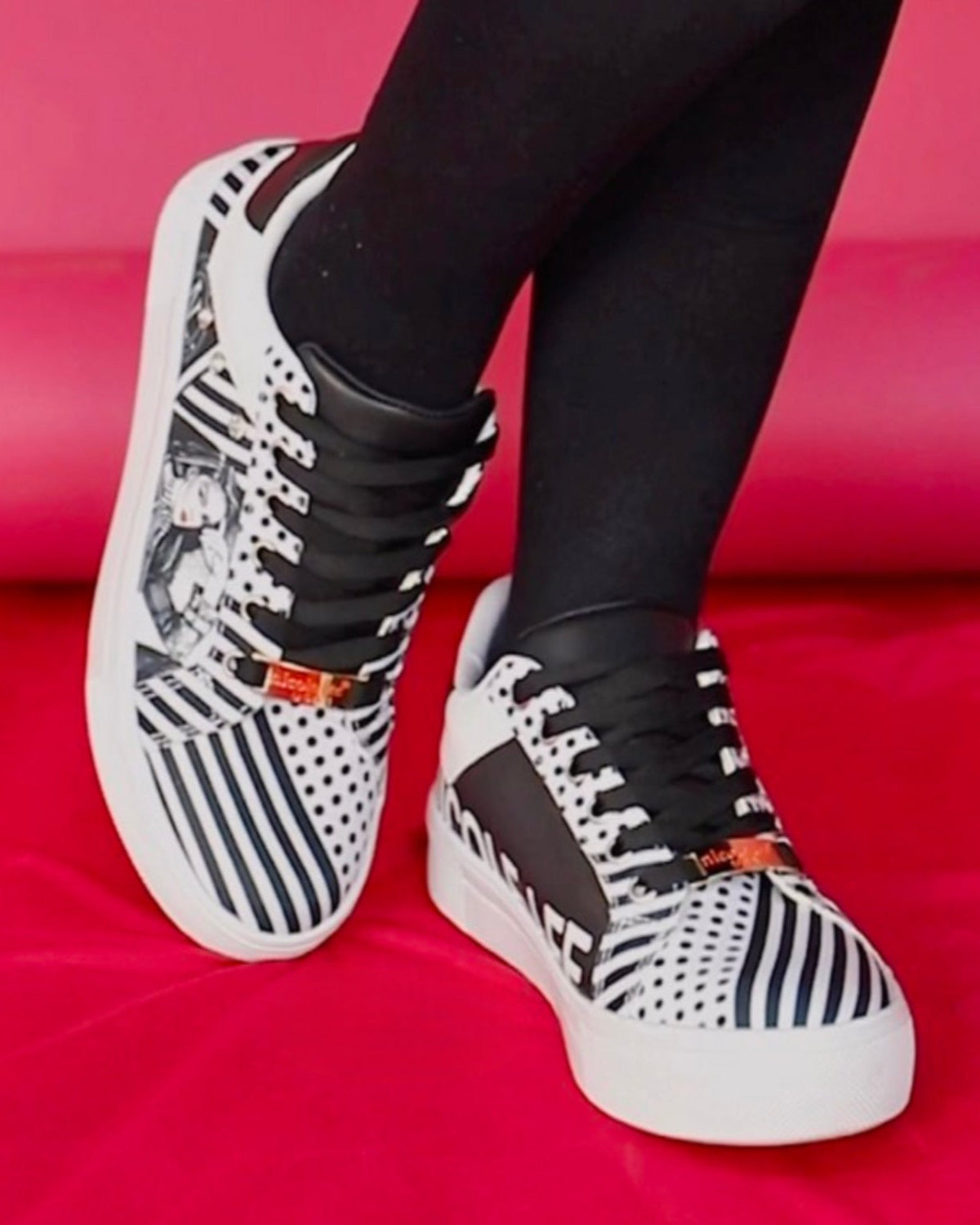 Printed Vegan Leather Lace Up Sneaker