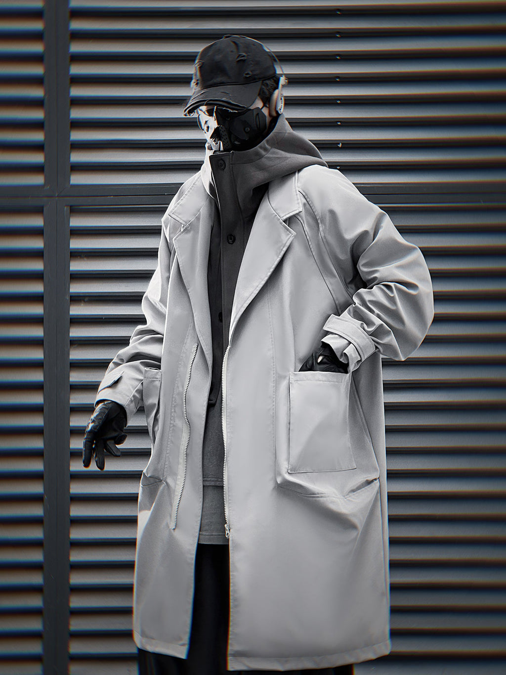 Grey Urban Trench Coat | HiJ36