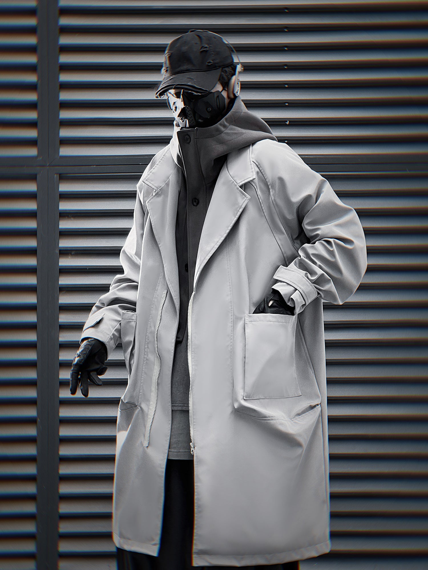 Grey Urban Trench Coat | HiJ36