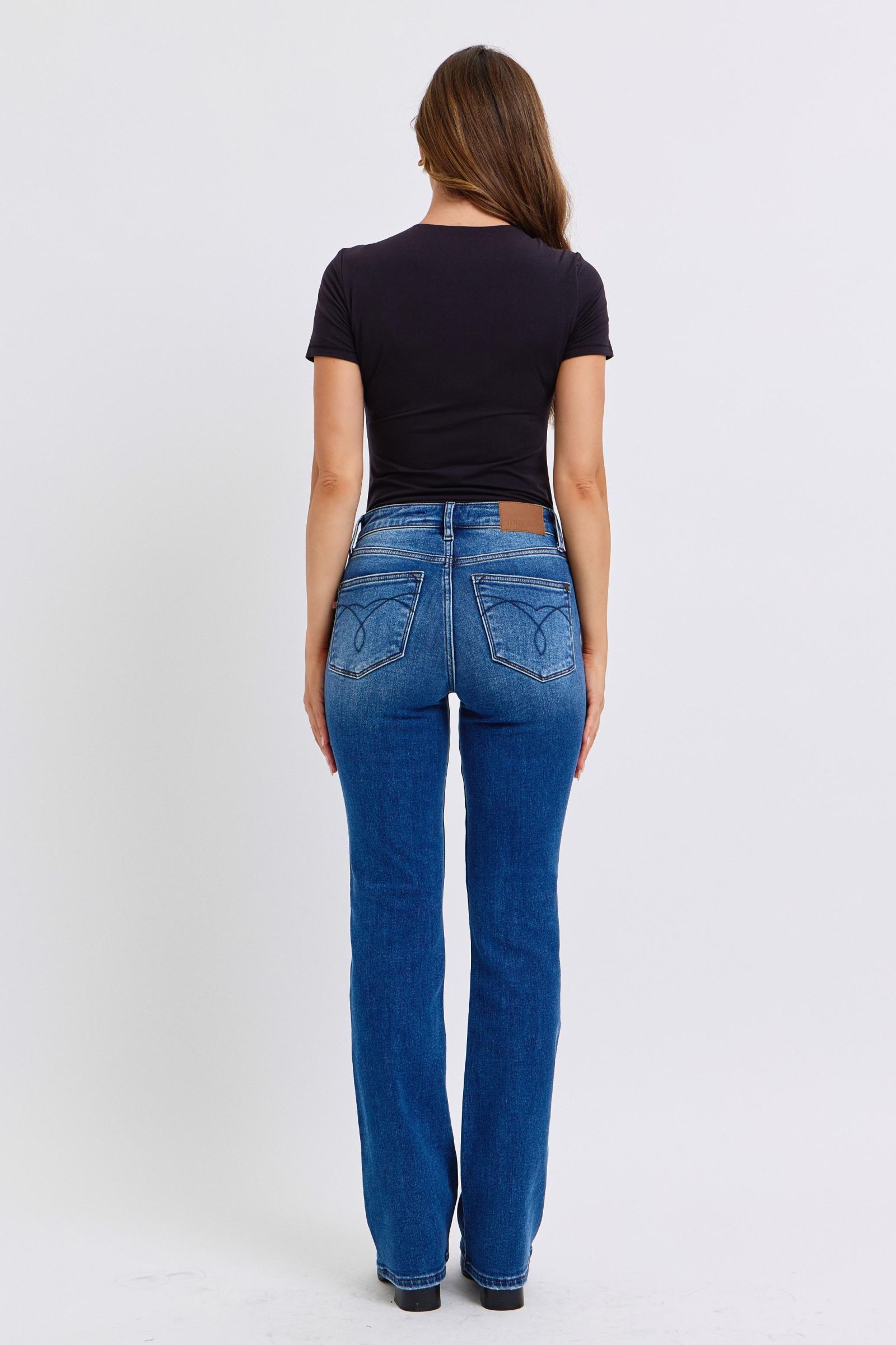 Mid-Rise Bootcut Jeans with Thermal Lining