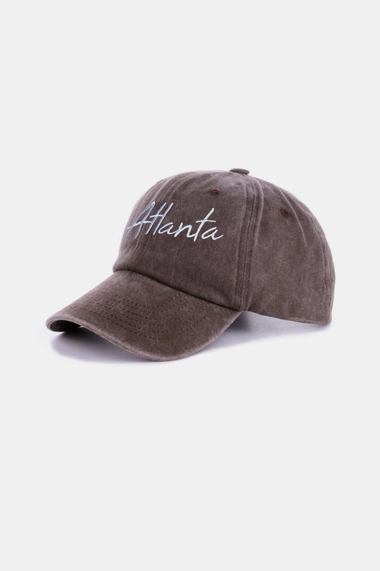 Atlanta Embroidered Washed Baseball Cap