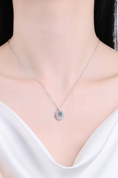 Adored 925 Sterling Silver 1 Ct Moissanite Pendant Necklace