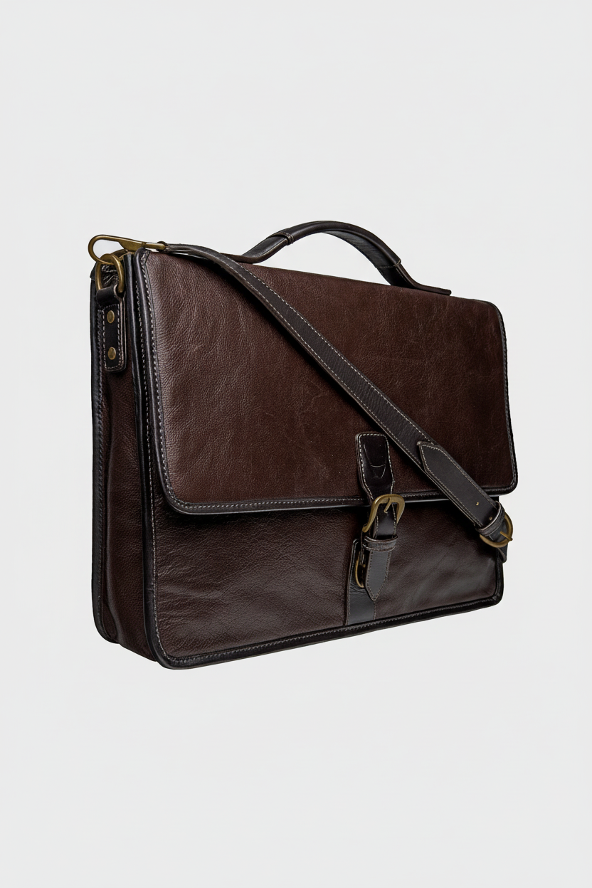 Hidesign Harrison Buffalo Leather Laptop Briefcase | Cognac