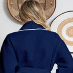 Women’s Waffle Piping Bathrobe Lightweight Spa-Style Comfort