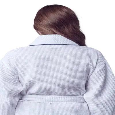 Women’s Waffle Piping Bathrobe Lightweight Spa-Style Comfort