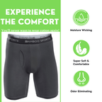 Men's 6" Inseam Bamboo Rayon Boxer Briefs | 4 Pack