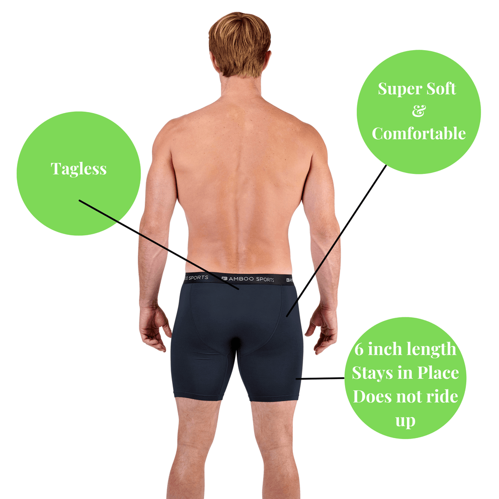 Men's 6" Inseam Bamboo Rayon Boxer Briefs | 4 Pack