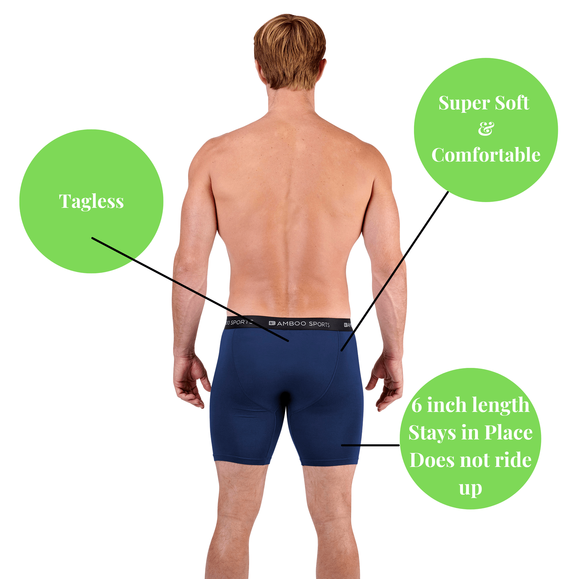 Men's 6" Inseam Bamboo Rayon Boxer Briefs | 4 Pack