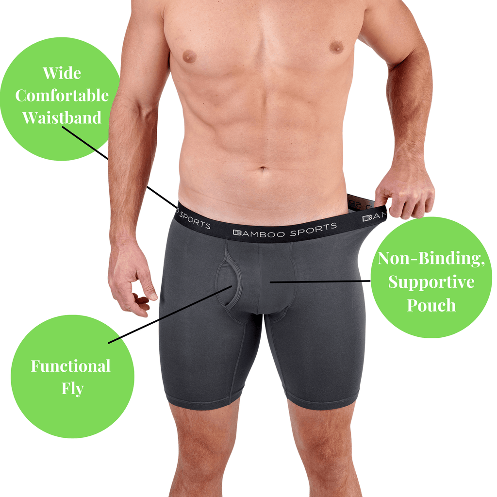 Men's 6" Inseam Bamboo Rayon Boxer Briefs | 4 Pack