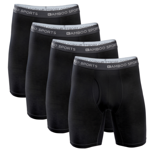 Men's 6" Inseam Bamboo Rayon Boxer Briefs | 4 Pack