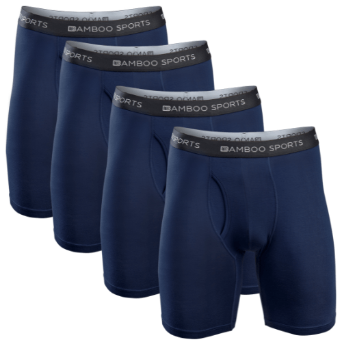 Men's 6" Inseam Bamboo Rayon Boxer Briefs | 4 Pack