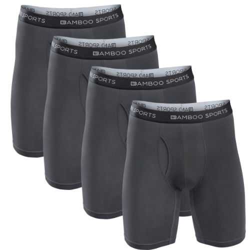 Men's 6" Inseam Bamboo Rayon Boxer Briefs | 4 Pack