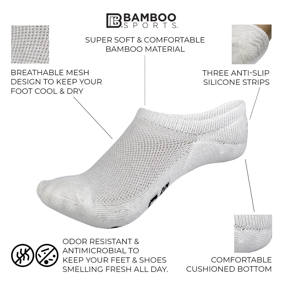 Bamboo Rayon Invisible No Show Socks | Set