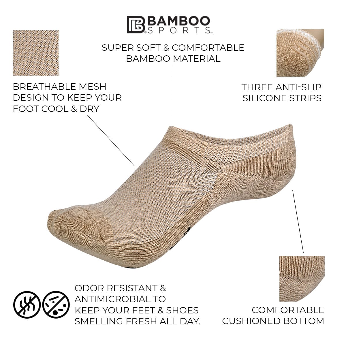 Bamboo Rayon Invisible No Show Socks | Set