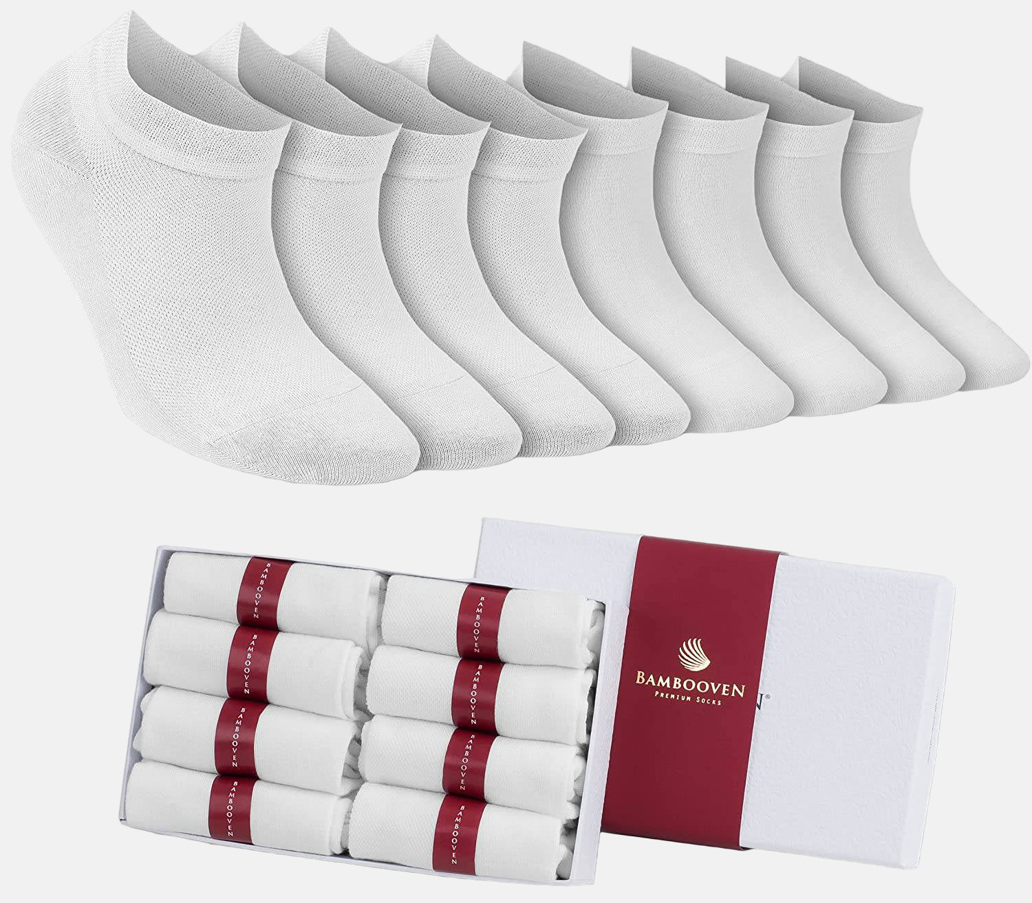 Women’s Bamboo Ankle Socks White 631 | 8-Pack