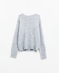 Basic Crew Neck Knitted Sweater in Grey