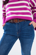 Basic Straigh Jeans with Side Pockets in Mid Wash