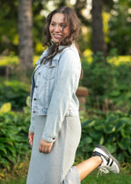 Baylor Gray Ribbed T-Shirt Dress