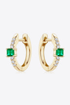Emerald Hoop Earrings
